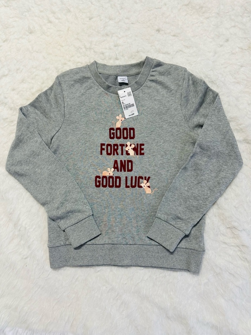 Kids' Grey Sweatshirt - Good Fortune and Good Luck